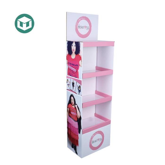 Customized Corrugated POP Up Display Manufactures Up Paper Shelf Corrugated Cardboard T Shirt Display Stand from Joybean