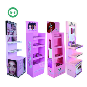 Flooring POP Cardboard Eyelash Extension Display Stand, Make Up Display Stand