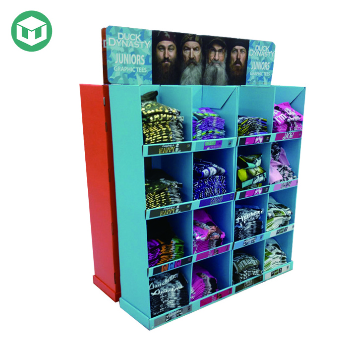 Trade Show Exhibition Latest Cardboard Baby Clothes Display Stand Retail pop Cardboard Display for Clothing T-shirt