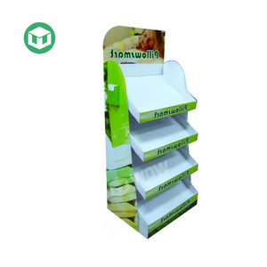 Customized Promotion Corrugated Floor Display Stand Pillow Display Shelves for Retail Stores