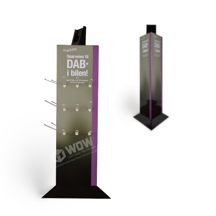 Free Design Corrugated Hair Extension Paper Cardboard Display, Hair Store Using Cardboard Display Rack With Hooks