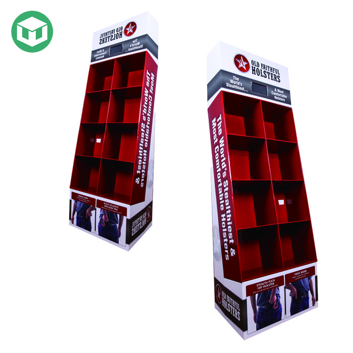 Red Paper Pallet Display Stand for DVD Custom Glossy Lamination Corrugated Display Stands for CD