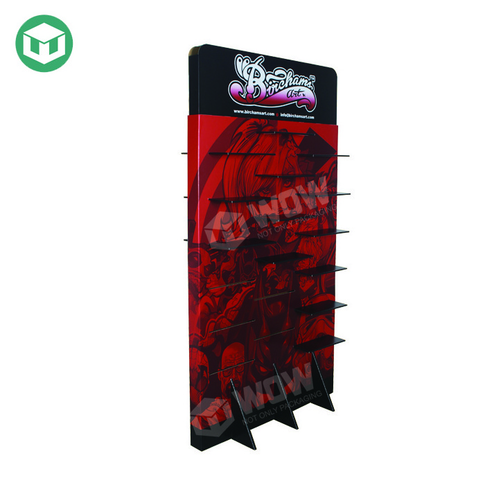 2 Sides POP Cardboard Customized Printing Shoes Trade Show Display, Corrugated Shoes Display Shelf