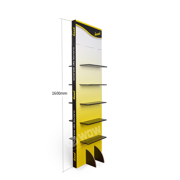 Hot Sale OEM Pegboard Shoes Display Racks for Retail Store, Floor Standing Pegboard Display Rack with Shelf