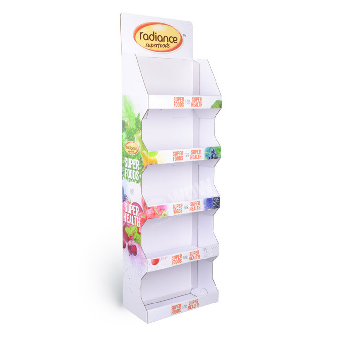 5 Tiers Free Standing Advertising POS Cardboard Candy Potato Chip Display Rack