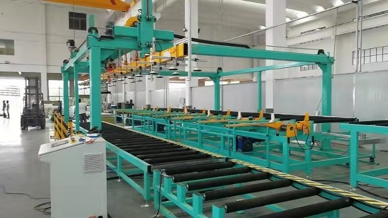 color metal sheet roof stacker making roll forming machine PU Sandwich panel sucker stacker machine