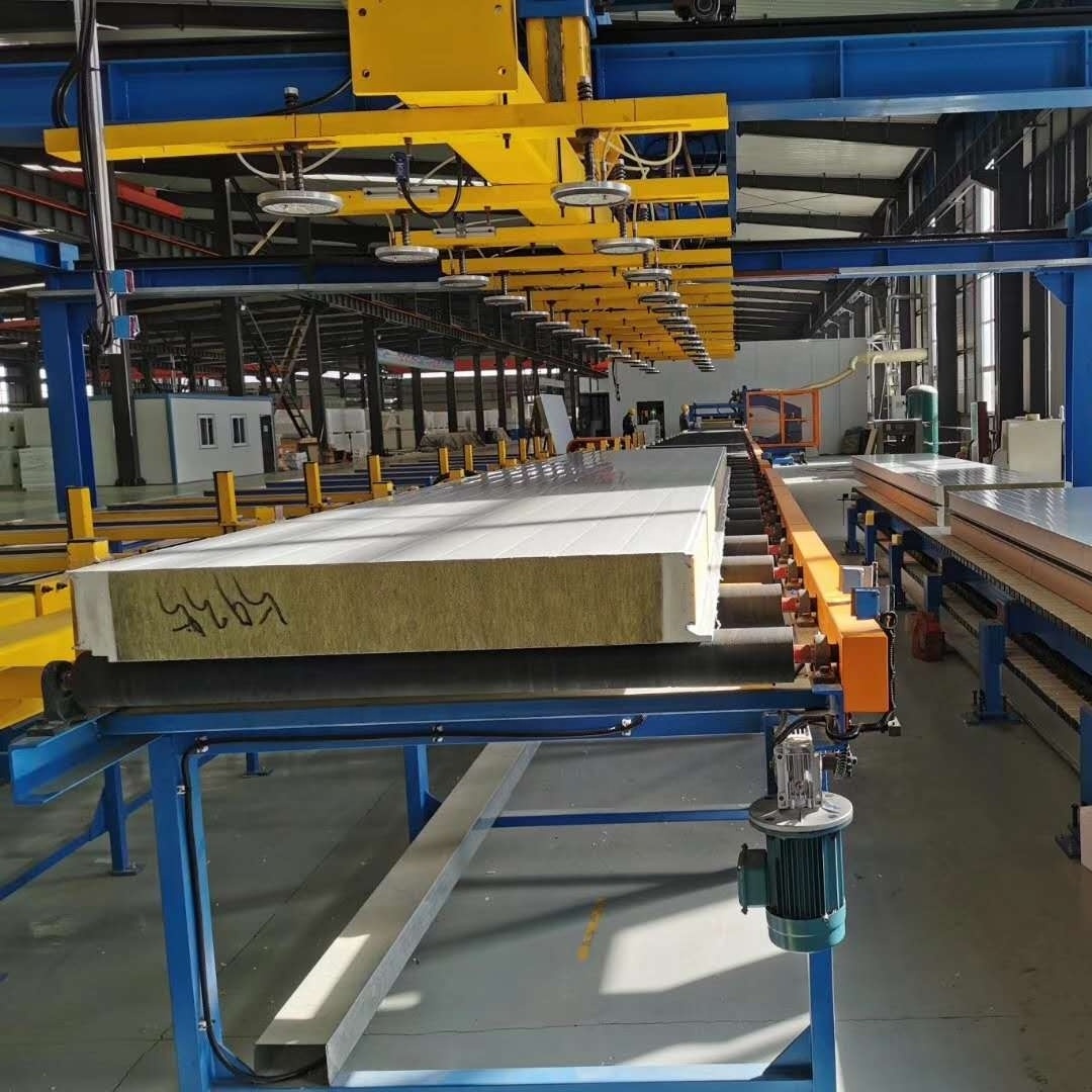 color metal sheet roof stacker making roll forming machine PU Sandwich panel sucker stacker machine