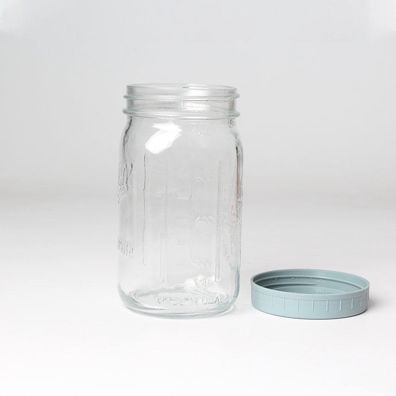 wholesale 1000ml/500ml/250ml wide mouth air tight mason glass jars with plastic colorful lid for food