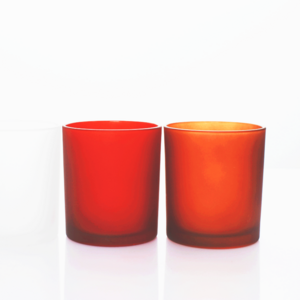 Wholesale 10oz Frosted Red  Clear Sublimation Blanks Tealight Glass Candle Jar With Bamboo Lid