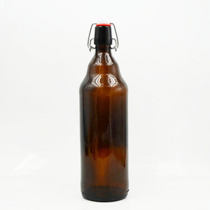 Factory cheap price wholesale 1 liter glass beer bottle with swing top