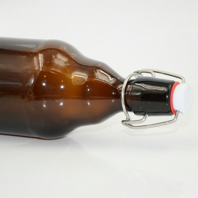 Factory cheap price wholesale 1 liter glass beer bottle with swing top