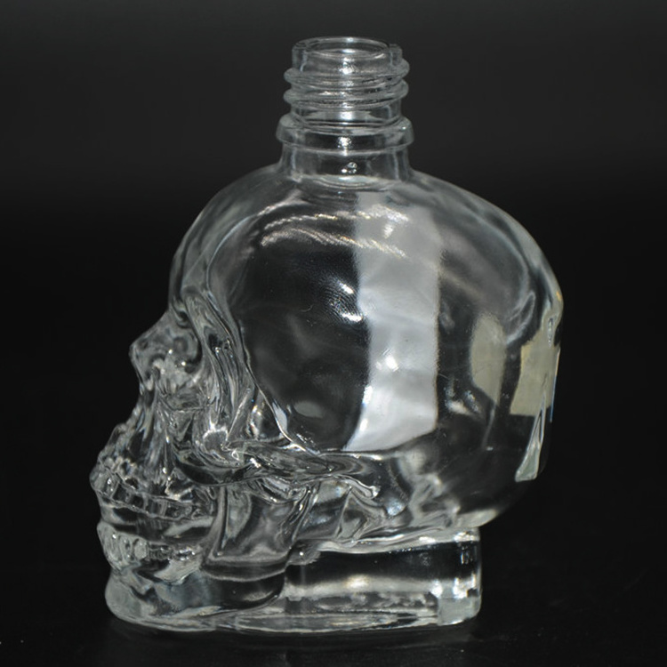 Skull shape fragrance bottle 50ml perfume glass bottle spray