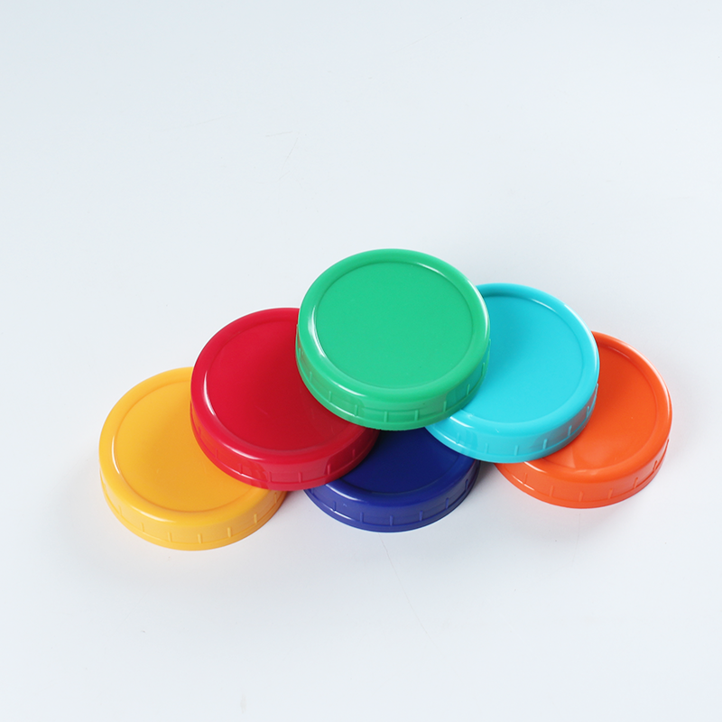 Wholesale Colorful Plastic Mason Jar Lids 70 86 mm Regular/Wide Mouth Food-Grade PP Lid  for Canning Jars