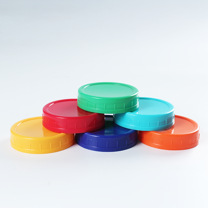 Wholesale Colorful Plastic Mason Jar Lids 70 86 mm Regular/Wide Mouth Food-Grade PP Lid  for Canning Jars