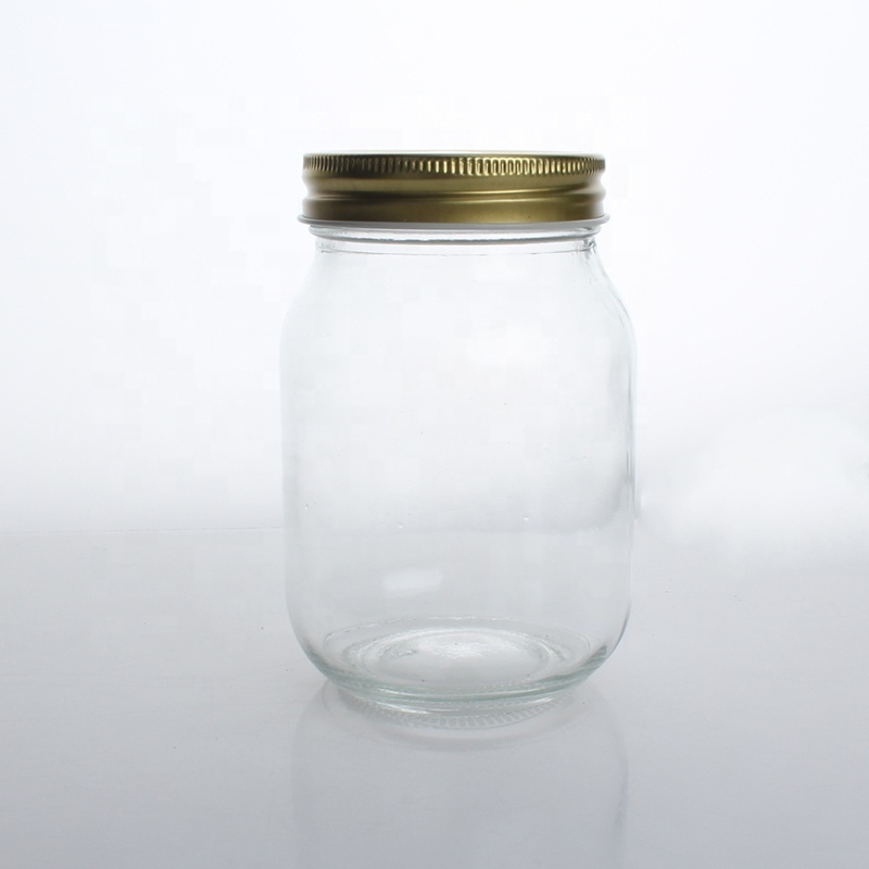 wholesale 150ml/250ml glass mason jar for food honey jar candy with gold metal lid