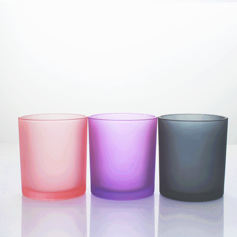 Wholesale 10oz Frosted Red  Clear Sublimation Blanks Tealight Glass Candle Jar With Bamboo Lid