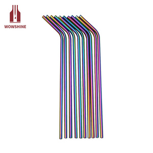 Rainbow Color Stainless Steel Drinking Straws 6mm*267mm Thickness 0.55mm