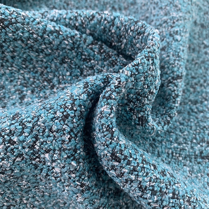 Popular wool look heavyweight woven texture hometextile wholesale polyester boucle upholstery sofa fabric