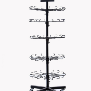 Wholesale floor retail shop fitting five ties wire display rack with wheels