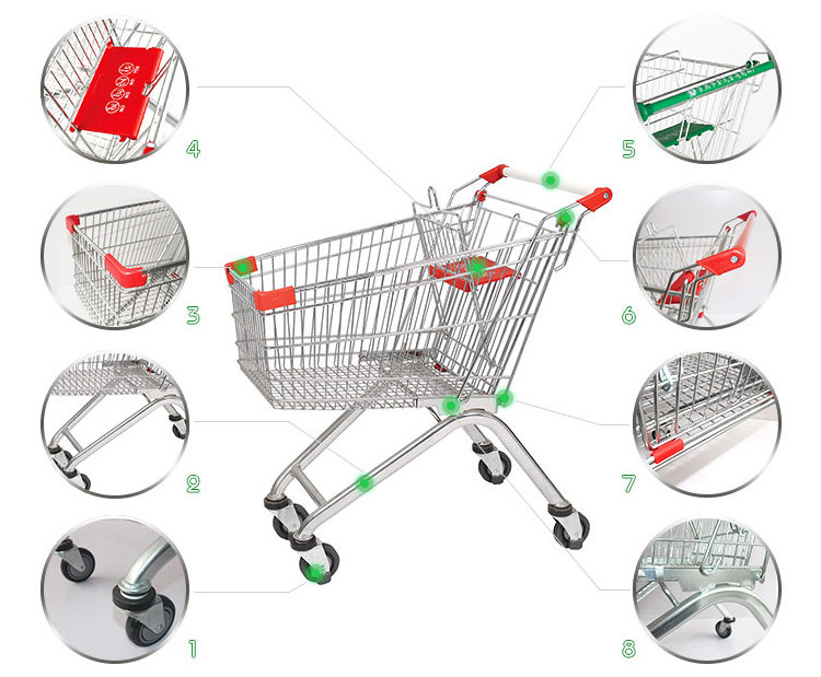 80L Supermarket grocery shopping trolley cart