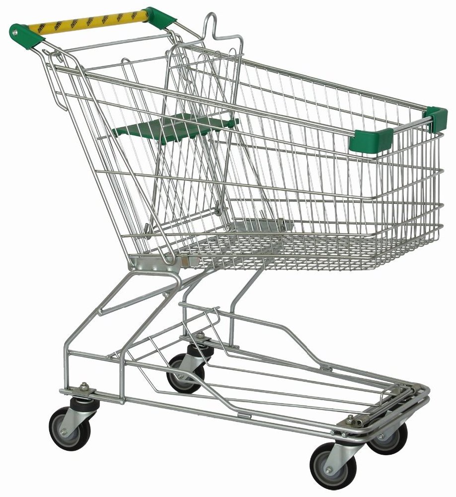 60L matel unfolding supermarket/grocery/market shopping trolley cart