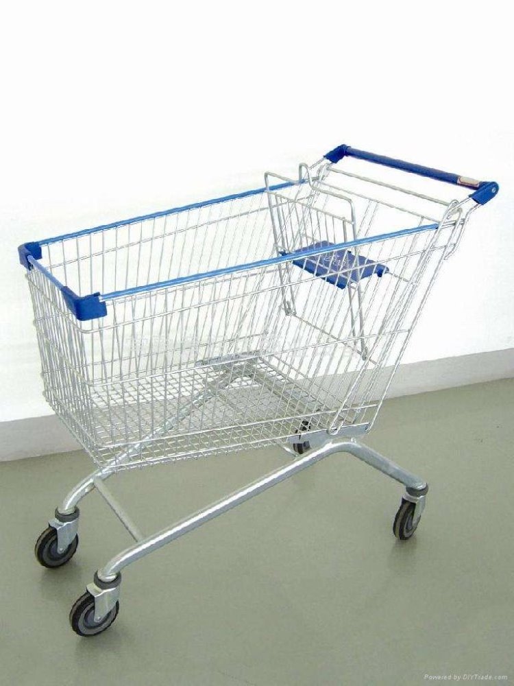 180L wholesales supermarket grocery shopping trolley unfolding cart with manufacturer