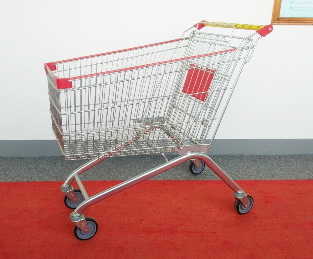 180L wholesales supermarket grocery shopping trolley unfolding cart with manufacturer