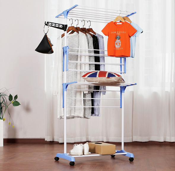 Multifunctional laundry garment rack clothes drying rack hanging cloth rack with removable wheels