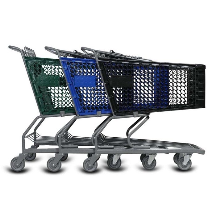 200L plastic supermarket shopping trolley cart plastic basket with baby seat