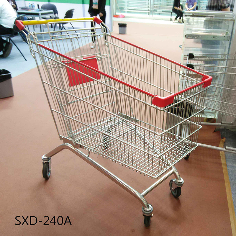 180L wholesales supermarket grocery shopping trolley unfolding cart with manufacturer