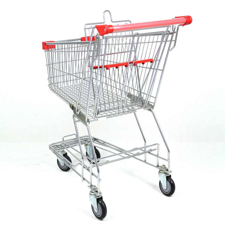 60L matel unfolding supermarket/grocery/market shopping trolley cart