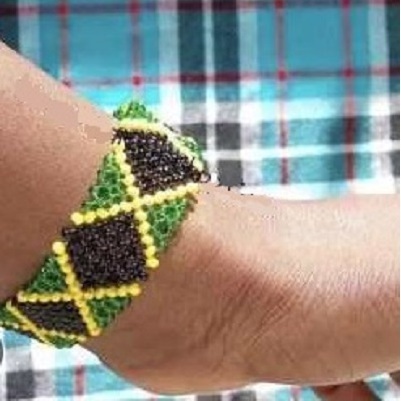 Woying African Customizable Ghana Jamaica Nigeria Morocco Flag Boho Style Beaded Stretch Colorful Seed Beads Elastic Bracelet