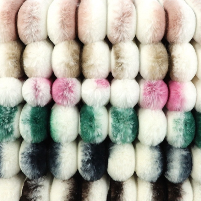 Stock Clothing Blanket diy striped two-color rabbit fur plush fabric