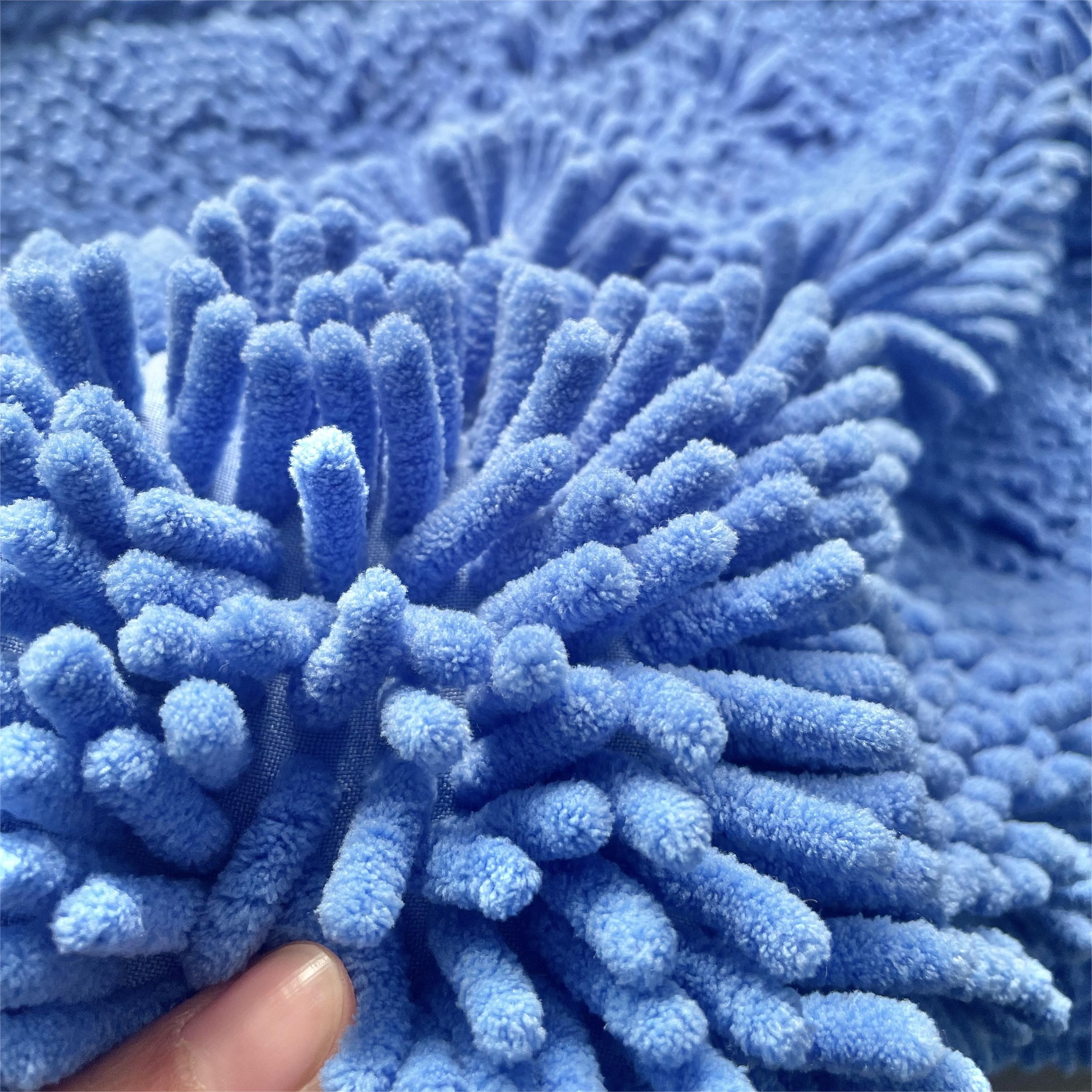 Hot sale Chenille Clean microfiber fabric 100% polyester carpet felt fiber drag weft knit fabric roll