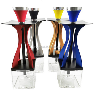 Electric LED Light hookah aluminum shisha set acrylic box narguile hookah