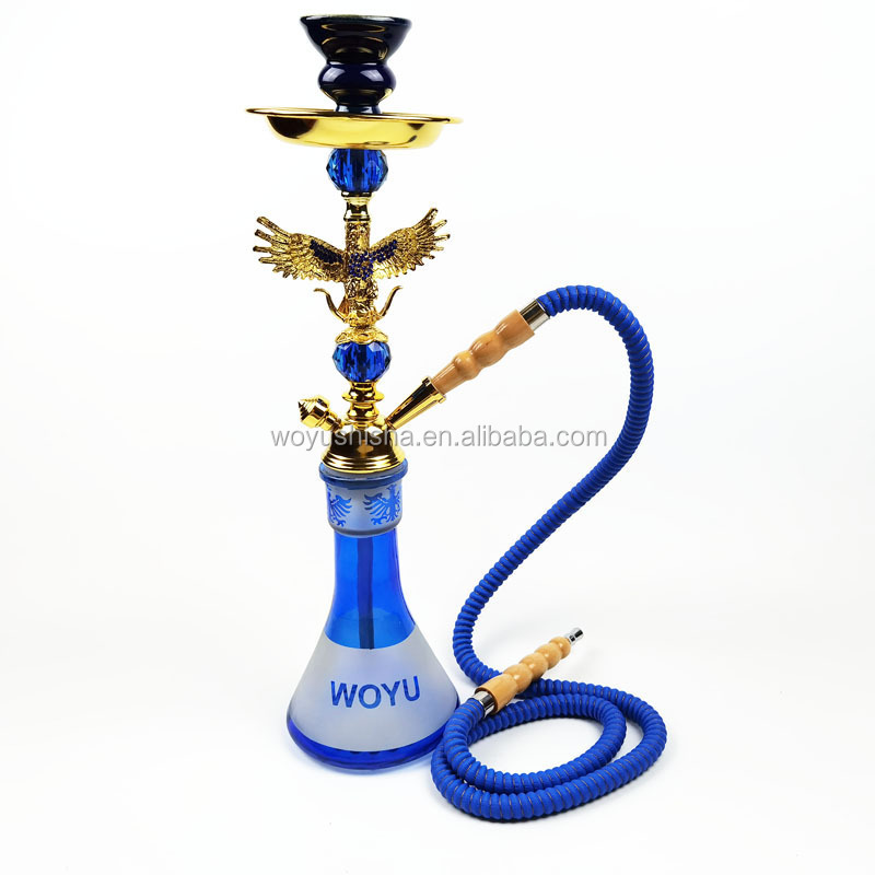 Cheap shisha hukka animal glass smoking water pipe iron eagle hookah