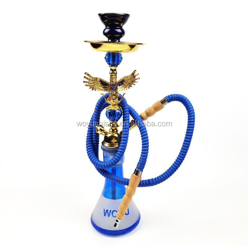 Cheap shisha hukka animal glass smoking water pipe iron eagle hookah