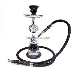 Wholesale tobacco shisha  glass hookah 1 or 2 pipes cheap hukka pot