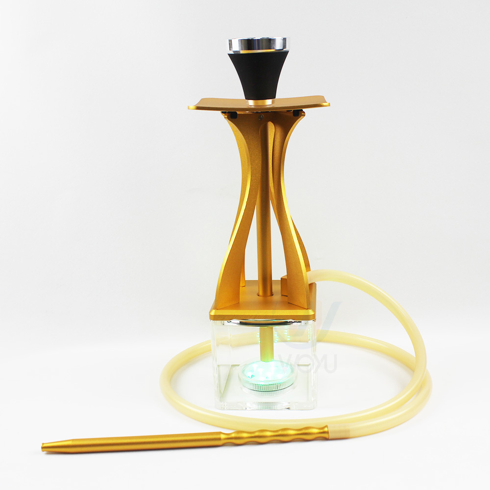 Electric LED Light hookah aluminum shisha set acrylic box narguile hookah