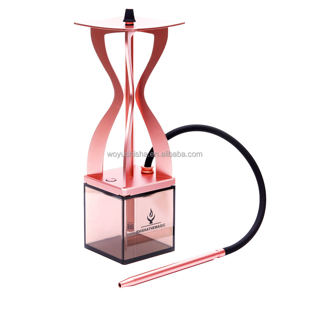 Rose Gold Hookah Acrylic Base Luxus Premium Shisha The Magic Custom Brand Hukkah High End Bar Hookahs