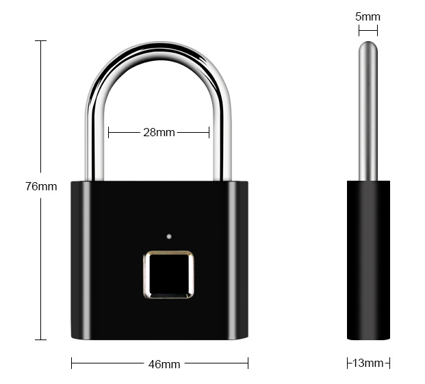 Smart Keyless Fingerprint Lock Luggage Door Finger Print Padlock