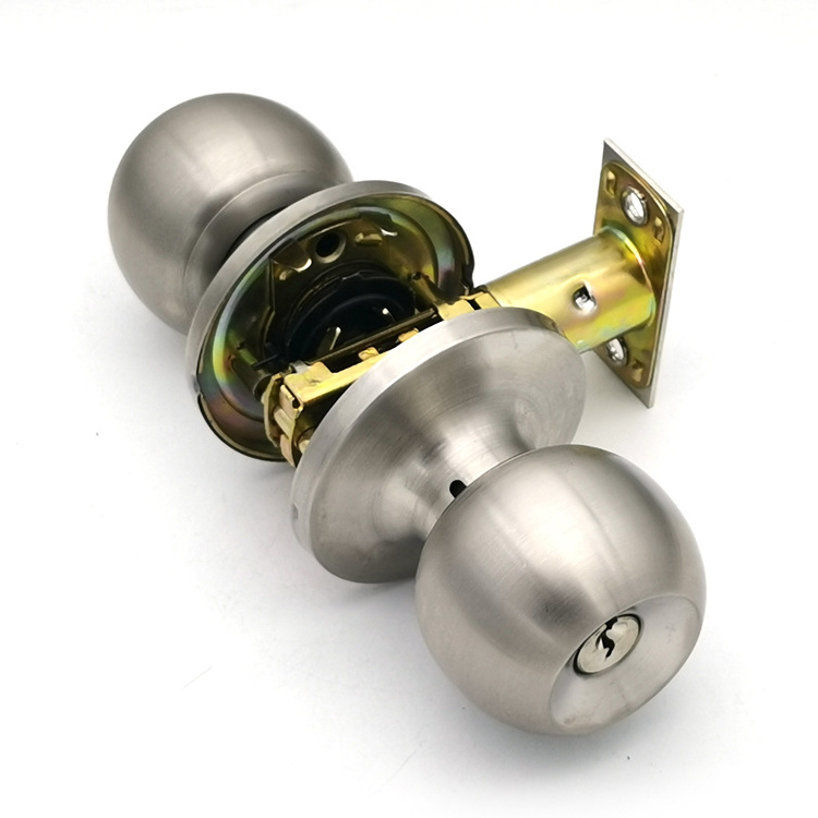 Tubular keyed entry door knob ball lock interior door wing knob cam lock