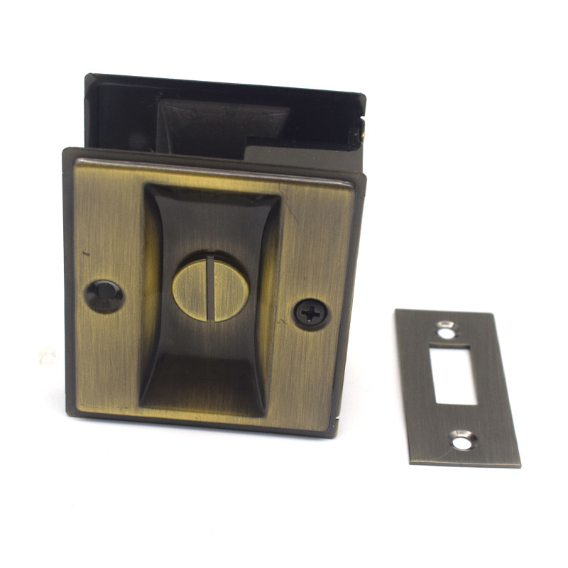 Hidden hook lock factory Concealed Recessed flush Invisible Pull Handle square sliding wooden door lock sliding door