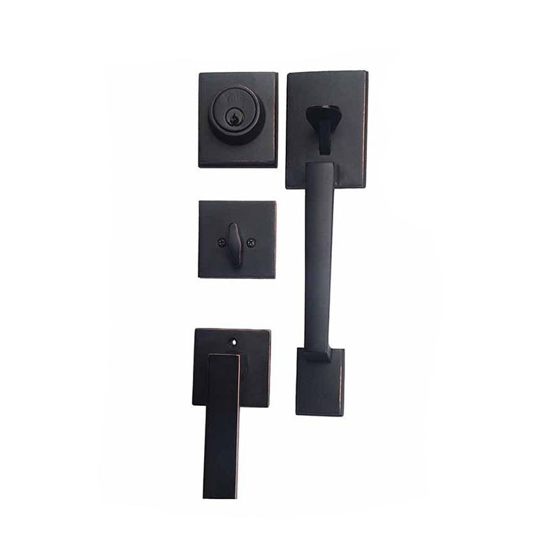 2001 ORB-ET double sliding Black nickel zinc alloy hotel door handle lock set systems korean door lock