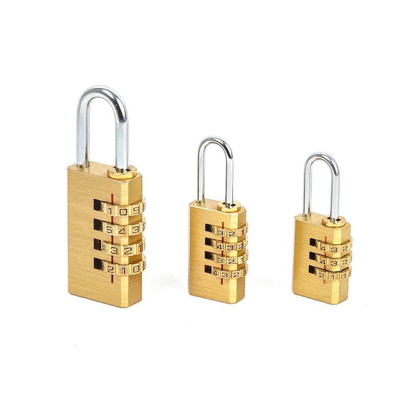 3/4 Digit Combination Candado Letter Number Brass Luggage Padlock