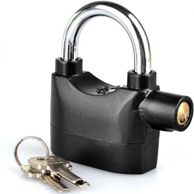 Security  Anti-Theft Motor Bicycle alarma lock Siren  Aluminum Alloy Alarm Padlock