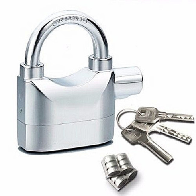 Security  Anti-Theft Motor Bicycle alarma lock Siren  Aluminum Alloy Alarm Padlock