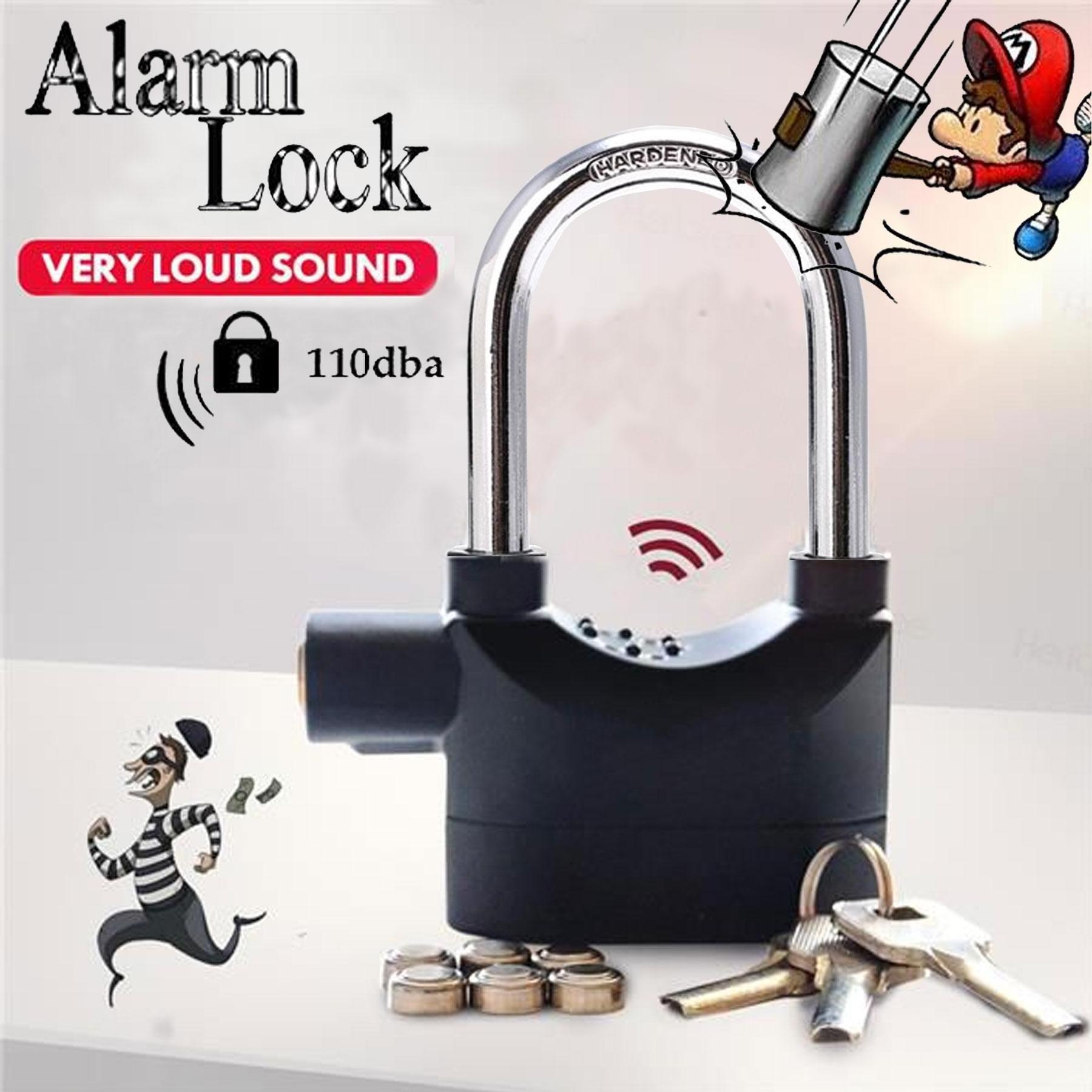 Security  Anti-Theft Motor Bicycle alarma lock Siren  Aluminum Alloy Alarm Padlock