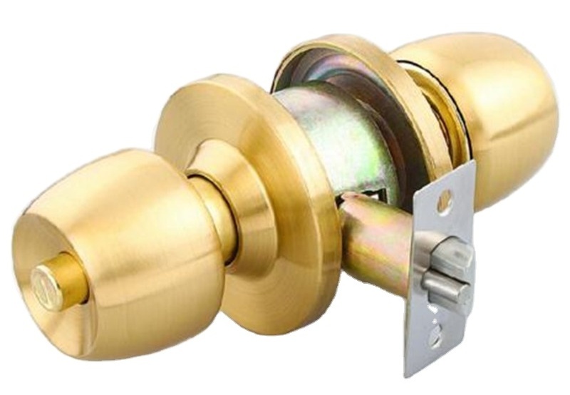 Manual double 304 polished stainless steel ball security cylindrical door knob lock