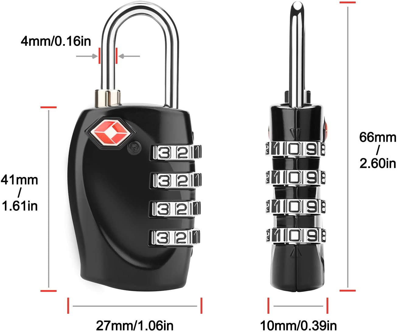 Blue Colour 3 / 4 Digital TSA Combination Suitcase Padlock keyless combination lock